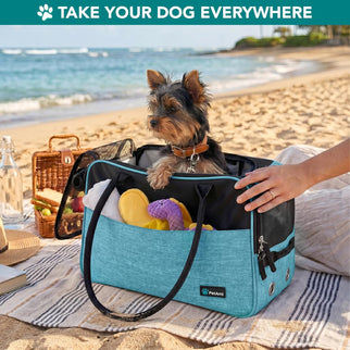 Dog Purse Carrier for Small Animals, TSA Airline Approved Soft-Sided Pet Carrier with Pockets, Ventilated Travel Tote Bag with Bed & Shoulder Strap, (Max 12 Lbs)