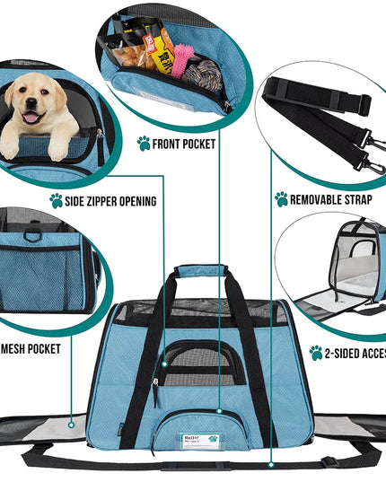 Blue Airline Approved Pet Carrier for Medium-Large Animals