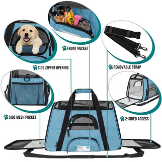 Blue Airline Approved Pet Carrier for Medium-Large Animals