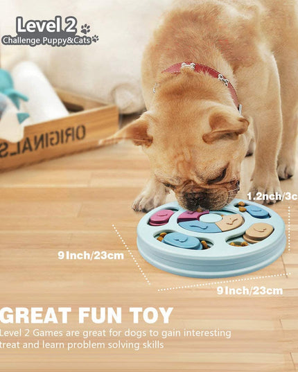 Interactive Dog Puzzle Game Toys, Dog Enrichment Toys for Puppy Mentally Stimulating Treat Dispenser Dog Treat Puzzle Feeder for Small,Medium and & Large Dogs Treat Training (Blue)