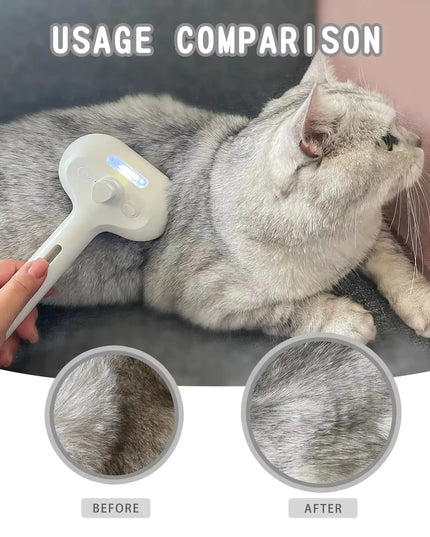 3-In-1 Dog Hair Brush Cat Hair Brush Electric Pet Cleaning Brush Steam Spray Brush Massage Hair Removal Comb Anti-Tangle Brush