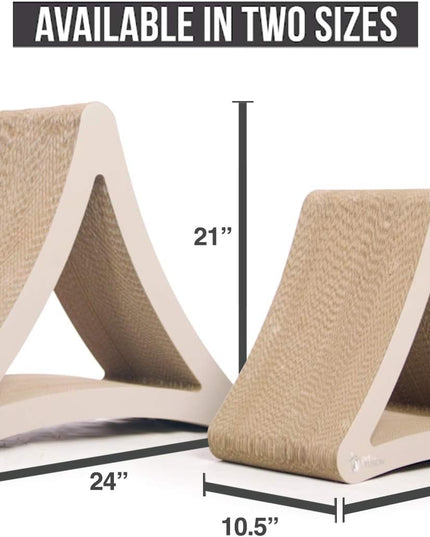 3-Sided Vertical Scratch Play & Perch Cat Scratching Post, 18" X 10.5" X 15.9", Multiple Angle Cat Scratching Pad; 6 Usable Sides, 100% Recyclable Cardboard Lounge