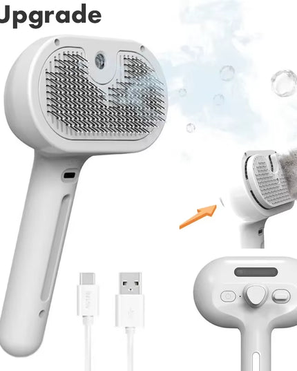 3-In-1 Dog Hair Brush Cat Hair Brush Electric Pet Cleaning Brush Steam Spray Brush Massage Hair Removal Comb Anti-Tangle Brush