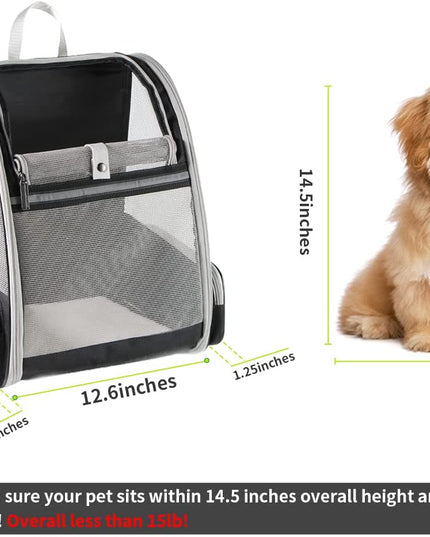 Innovative Traveler Bubble Backpack Pet Carriers for Cats and Dogs (Black)