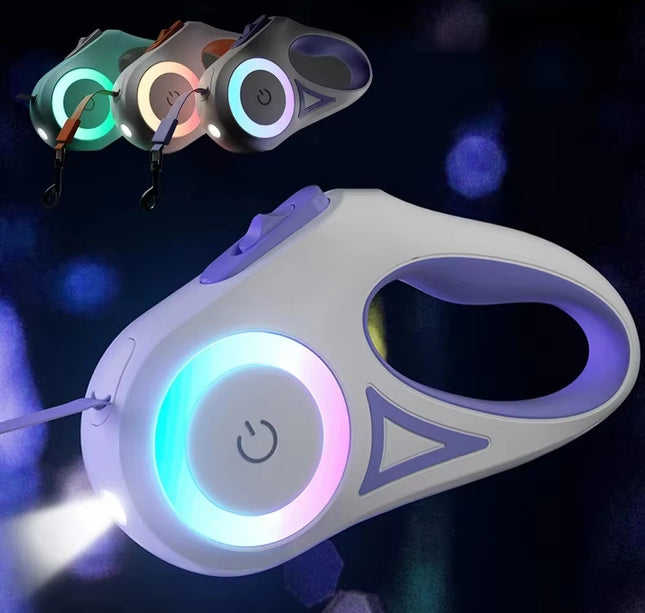 Advanced Durable Automatic Retractable Leash with Flashlight.