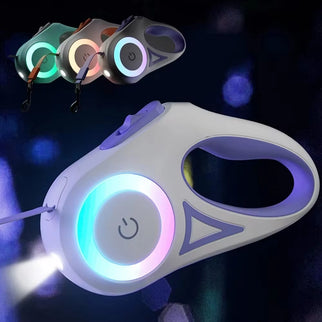 Advanced Durable Automatic Retractable Leash with Flashlight.