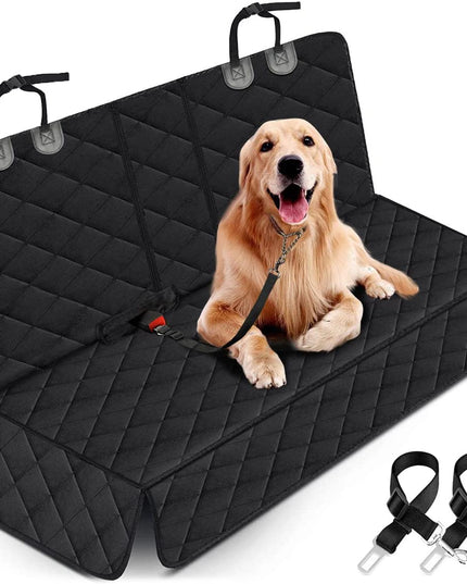 Dog Car Seat Cover, Back Seat Cover for Dogs Pet Car Seat Protector Waterproof Rear Seat Cover Durable Car Seat Cover, Fits Middle Armrest for Most Cars Suvs Trucks (53” Width)- Black