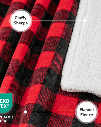 Dog Blanket for Small Medium Dogs and Cats, Soft Sherpa Fleece Pet Blanket Throw for Puppies Kittens, Reversible Plush Couch Cover Protector Sofa Bed Crate, Machine Washable, 60X40, Checker Red