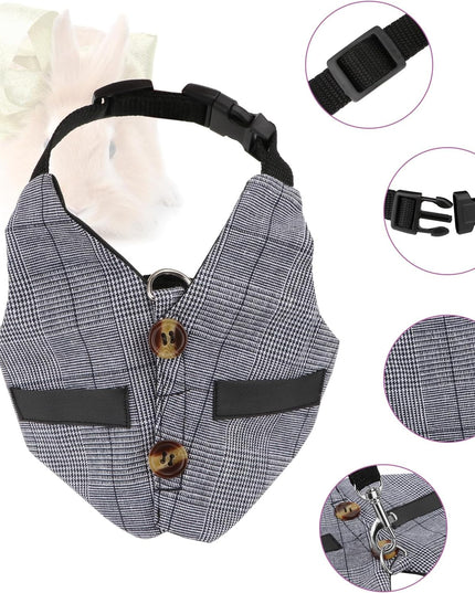 Rabbit Vest Harness and Leash Set Adjustable Formal Suit Style for Bunny or for Small Animals. (S)