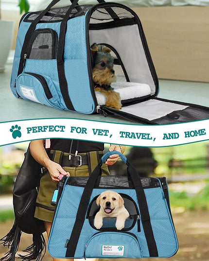 Blue Airline Approved Pet Carrier for Medium-Large Animals