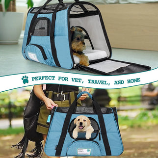 Blue Airline Approved Pet Carrier for Medium-Large Animals