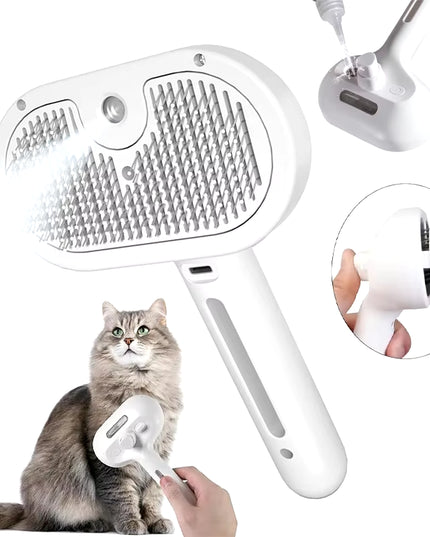 3-In-1 Dog Hair Brush Cat Hair Brush Electric Pet Cleaning Brush Steam Spray Brush Massage Hair Removal Comb Anti-Tangle Brush