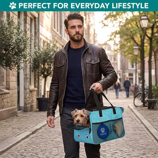 Dog Purse Carrier for Small Animals, TSA Airline Approved Soft-Sided Pet Carrier with Pockets, Ventilated Travel Tote Bag with Bed & Shoulder Strap, (Max 12 Lbs)