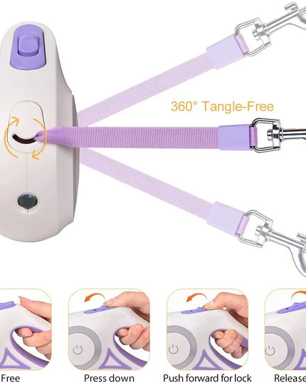 Advanced Durable Automatic Retractable Leash with Flashlight.