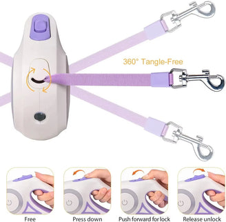 Advanced Durable Automatic Retractable Leash with Flashlight.