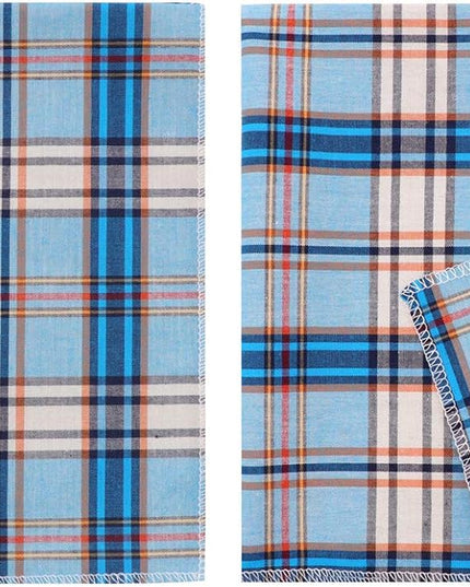 Dog Bandana for Small Medium Large Dogs, Cat Kerchief Blue Plaid, Triangle Bibs Scarf for Girl or Boy