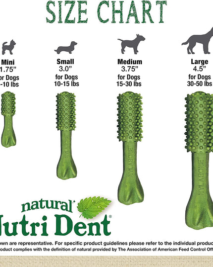 Nutri Dent Dog Dental Treats - Natural Dog Teeth Cleaning & Breath Freshener - Dental Treats for Dogs - Fresh Breath Flavor, Medium (40 Count)