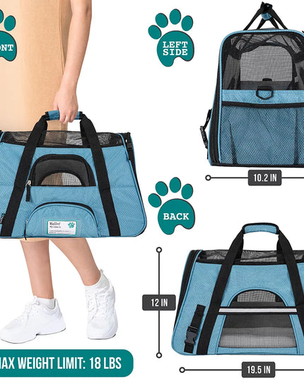 Blue Airline Approved Pet Carrier for Medium-Large Animals