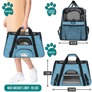Blue Airline Approved Pet Carrier for Medium-Large Animals