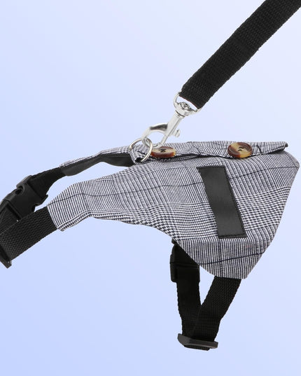 Rabbit Vest Harness and Leash Set Adjustable Formal Suit Style for Bunny or for Small Animals. (S)